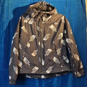 The North Face Black Jacket with White Logo Print